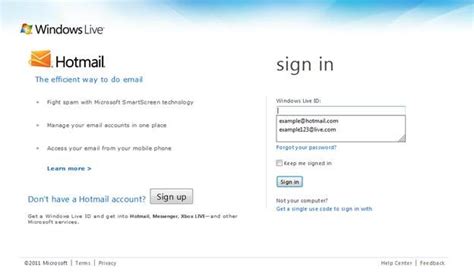 After you have signed up for your live.com or hotmail.com email address, the sign in screen will become the most important aspect of the hotmail experience: Find Out the Latest Updates to Hotmail Login Page ...