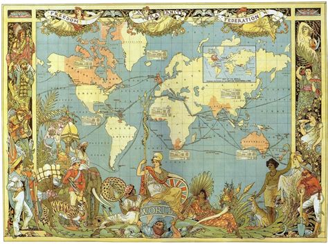 Vintage Style Map Of The World 1886 Victorian British Empire Poster