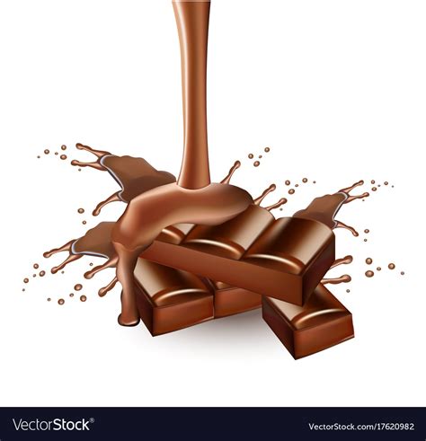 Chocolate Splash Realistic Delicious Royalty Free Vector