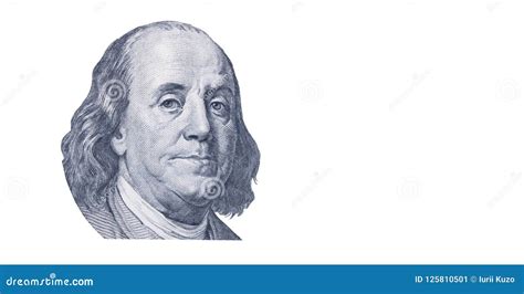 Benjamin Franklin Face On One Hundred Us Dollar Bill United Sta Stock