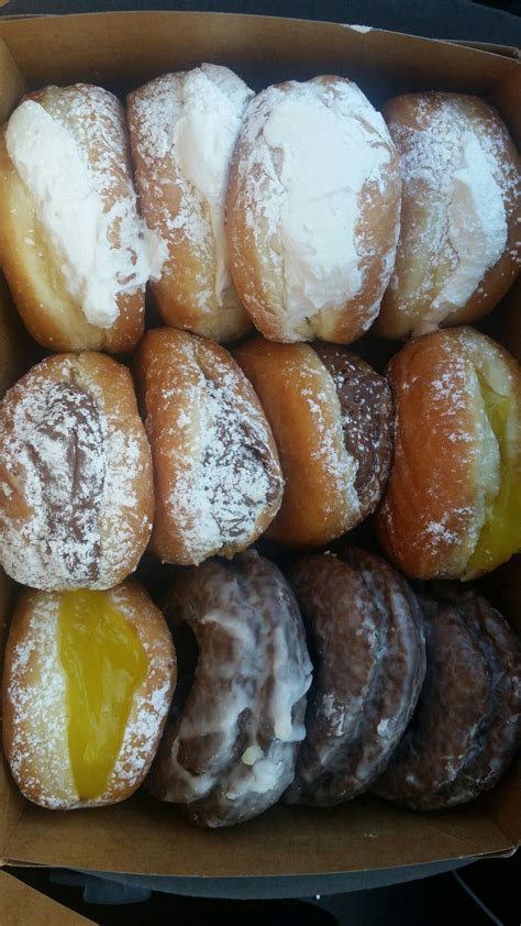 Marshmallow filled donuts | Filled donuts, Food, Pretzel bites
