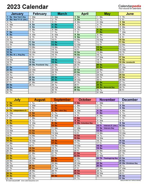Word Calendar Template 2023 Customize And Print