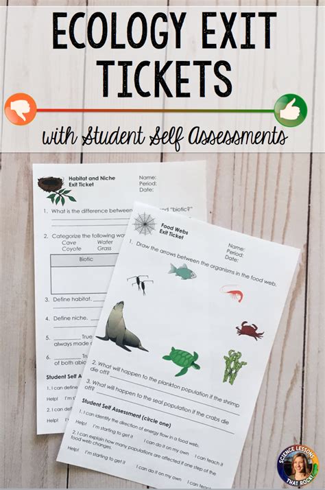 Ecology Exit Tickets From Science Lessons That Rock Ecology Science