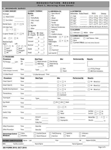 Dd Form 3019 Resuscitation Record Dd Forms