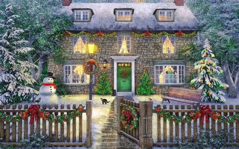 House At Christmas Time Image Abyss