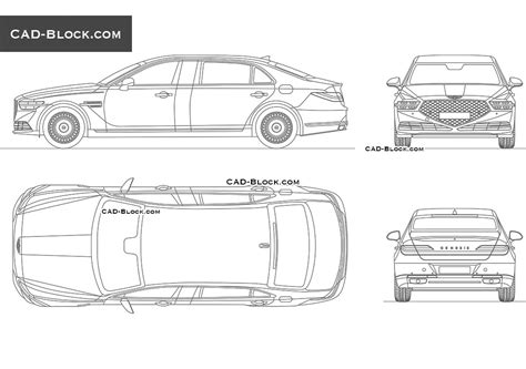 Genesis G90l Vector Blueprint Dwg File