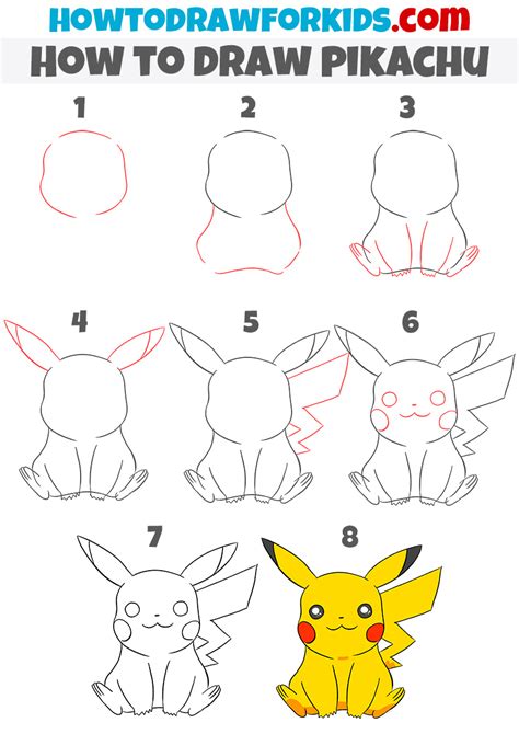 How To Draw Pikachu Easy Drawing Tutorial For Kids