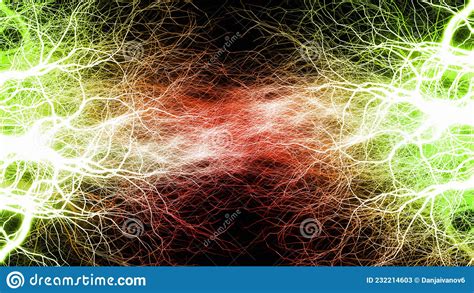 Fire And Ice Abstract Fractal Lightning Stock Illustration
