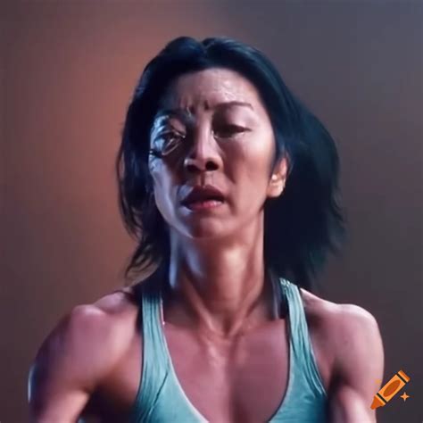 Michelle Yeoh In A Martial Arts Movie With A Stunned Expression On Craiyon