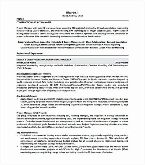 Use this example job description to advertise your job role and to brief recruitment agents. 20 Entry Level Construction Resume | Project manager ...