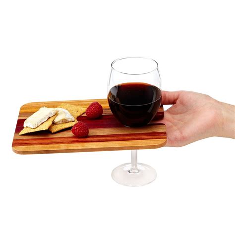 Plastic outdoor wine glass holders are also a solution. Wooden Party Trays - Set of 6 | wine glass holder, snack ...