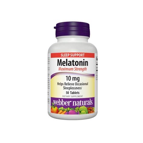 Webber Naturals Melatonin 10 Mg 50 Tablets