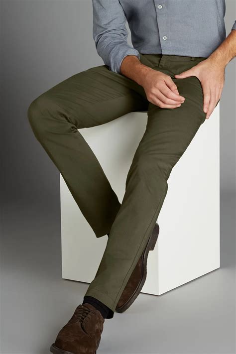 Olive Green Sharps Men S Custom Fit Chino Dress Pants SPOKE SPOKE In Olive Pants