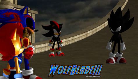 Dark Sonic Vs Exonic By Wolfblade111 On Deviantart