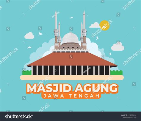 Masjid Agung Jawa Tengah Vector เวกเตอร์สต็อก ปลอดค่าลิขสิทธิ์