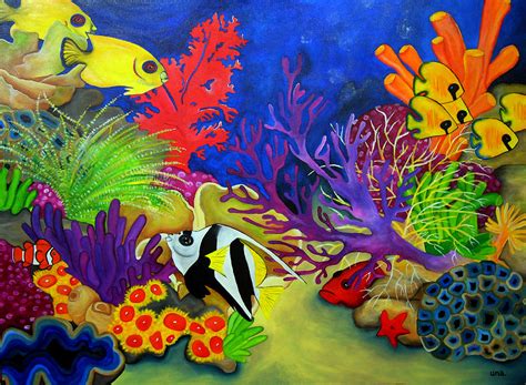 Coral Reef Painting By Una Miller Pixels