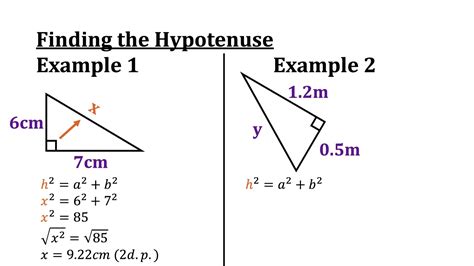 2 Pythagoras Theorem Finding The Hypotenuse And Pythagorean Triples