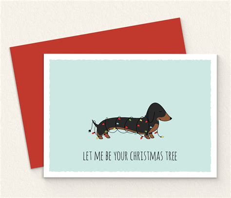 Printable Dachshund Christmas Card Sausage Dog Christmas Card Happy