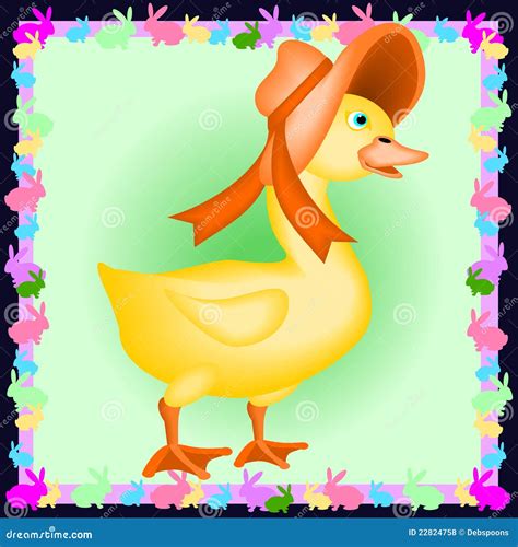 Baby Duck With A Bonnet Stock Vector Illustration Of Duck 22824758
