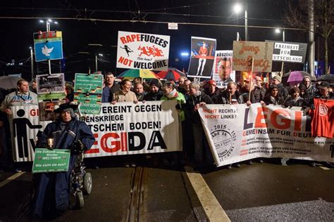 Cologne Sex Attacks Far Right Pegida Protesters Clash With Police In