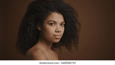 Portrait Profile Nude African American Girl Stock Photo 1600982719