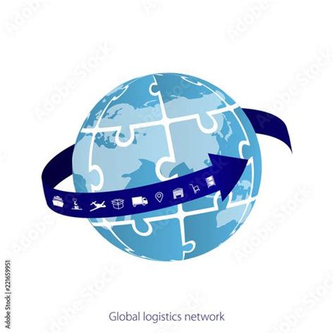 Stock Image Global Logistics Network Map Global Logistics Partnership