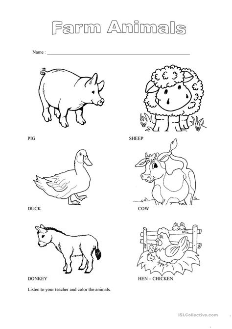 Farm Animals Worksheet Free Esl Printable Worksheets