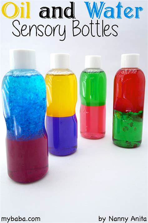 Oil And Water Sensory Bottles For Babies My Baba