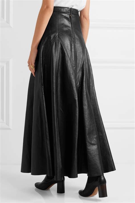 Lyst Chloé Leather Maxi Skirt In Black