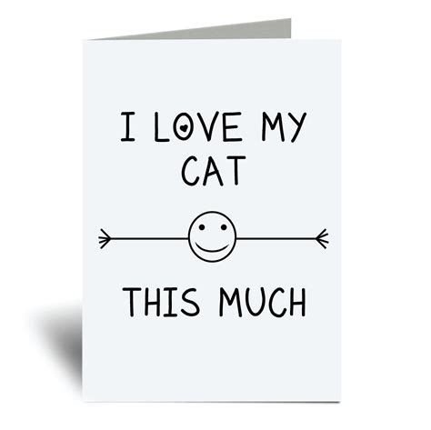 I Love My Cat This Much A6 Greeting Card Fruugo Uk