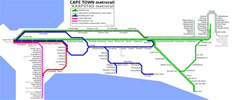 Metrorail Cape Town Map Africa Do Sul South Africa Cape Town Map