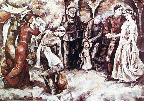 Lonitsa Chichinadze Wedding Painting Rubens Art School Ussr Oil On