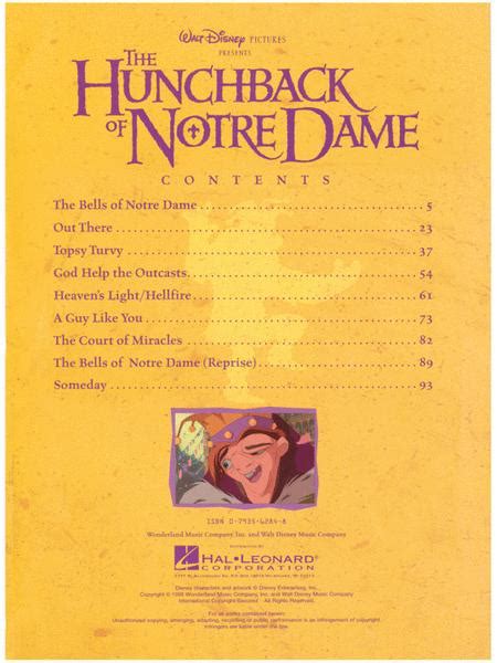 Preview The Hunchback Of Notre Dame Hl 313045 Sheet Music Plus