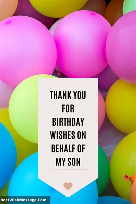 Thank You For Birthday Wishes On Behalf Of My Son Thank You For