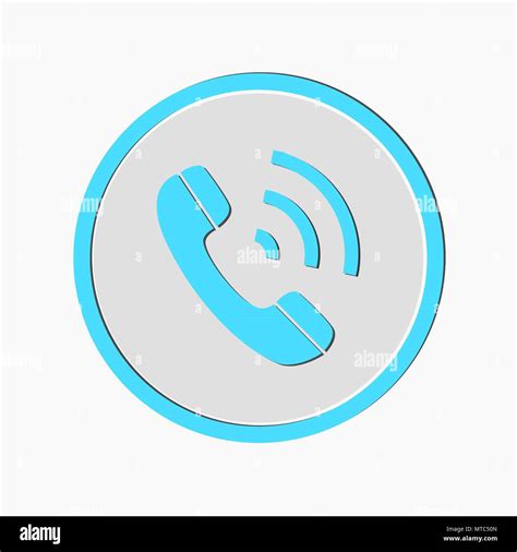 Phone Call Vector Icon Style Is Flat Rounded Symbol Blue Color