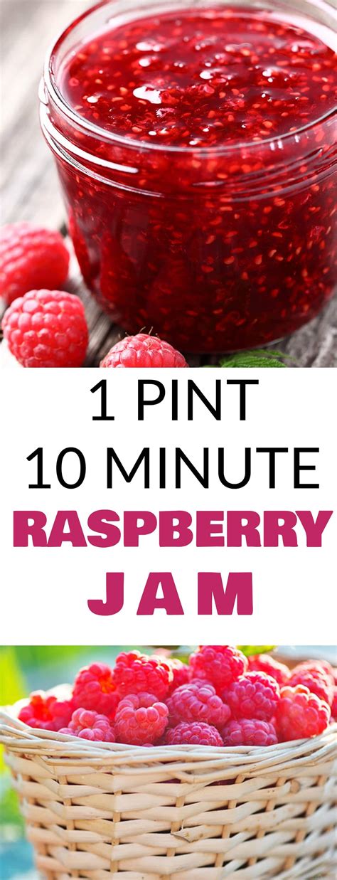 Easy Pint Minute Raspberry Jam This Simple Recipe Uses Pint Of Fresh Raspberries Honey