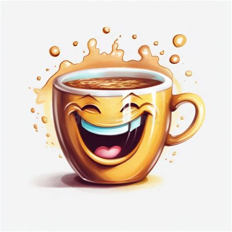 Cartoon Smiling Coffee Cup Giving A Thumbs Up On White Background
