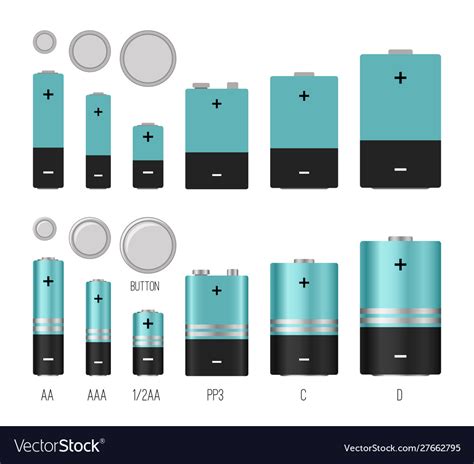 Battery Size Royalty Free Vector Image Vectorstock