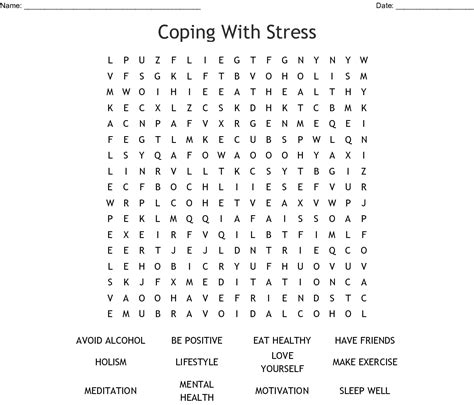 Stress Word Search Puzzle