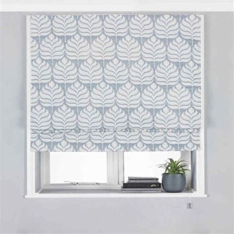 Paoletti Horto Embroidered Blackout Roman Blind Polyester Blue
