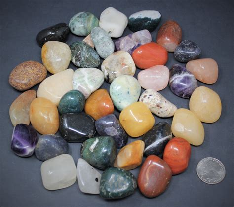 Assorted Mixed Tumbled Stones Large 2 Lb Wholesale Bulk Lot Mixed