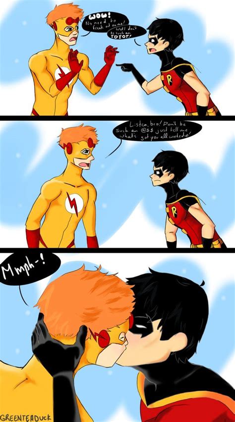 Birdflash Kiss By Greenteadcuk On Deviantart Nightwing Young Justice