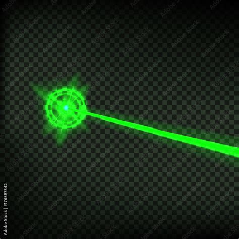 Abstract Green Laser Beam Laser Security Beam Isolated On Transparent