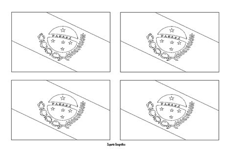 4 BANDEIRAS DO PARANÁ PARA COLORIR Suporte Geográfico