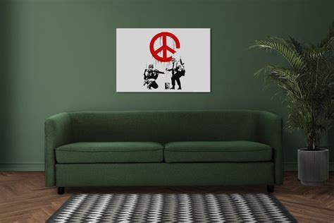 Banksy Cnd Peace Soldiers Graffiti Street Art Canvas Print Picture Wall