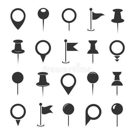 Map Pin Icon Set Stock Vector Illustration Of Isolated 107746289