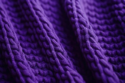 Premium Ai Image Purple Sweater Pattern Yarn Wool Knitwear Generate Ai