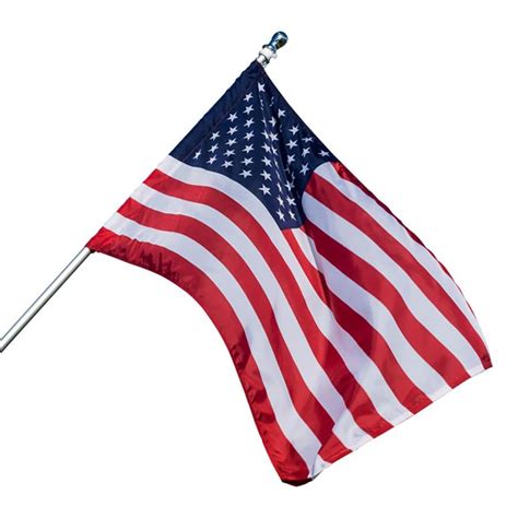 Op, don't forget that when you do place flags into the ground, you need to make sure the flag itself never touches the ground. 4-ft W x 2.5-ft H American Banner at Lowes.com
