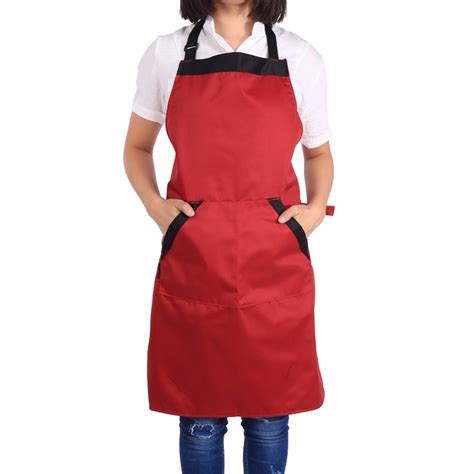 High Quality Cooking Aprons Dress With Pockets Mother T Polyester Kitchen Restaurant Cooking