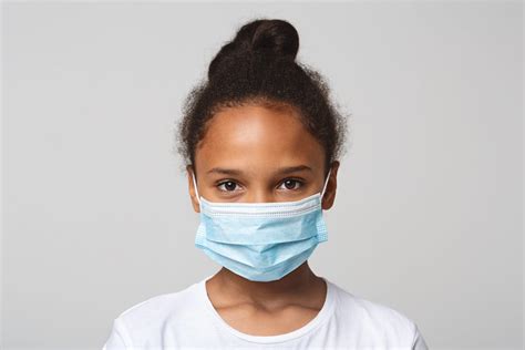 Portrait Of Little Black Girl Wearing Medical Mask Cedar Park
